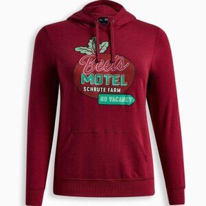 Torrid The Office Hoodie Dwight Schrute Farms Beets Motel Super Soft Size 3 Red